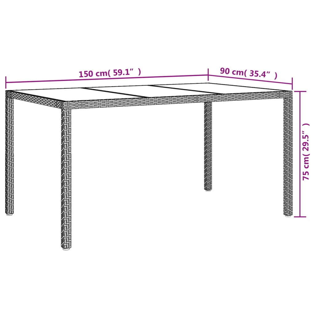 5-delige Tuinset met kussens poly rattan bruin