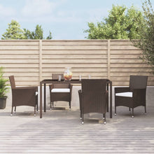 5-delige Tuinset met kussens poly rattan bruin