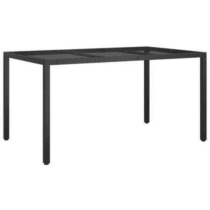 -Delige Tuinset Met Kussens Poly Rattan Zwart 5 150 cm tafellengte