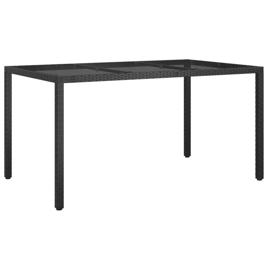 -Delige Tuinset Met Kussens Poly Rattan Zwart 7 150 cm tafellengte