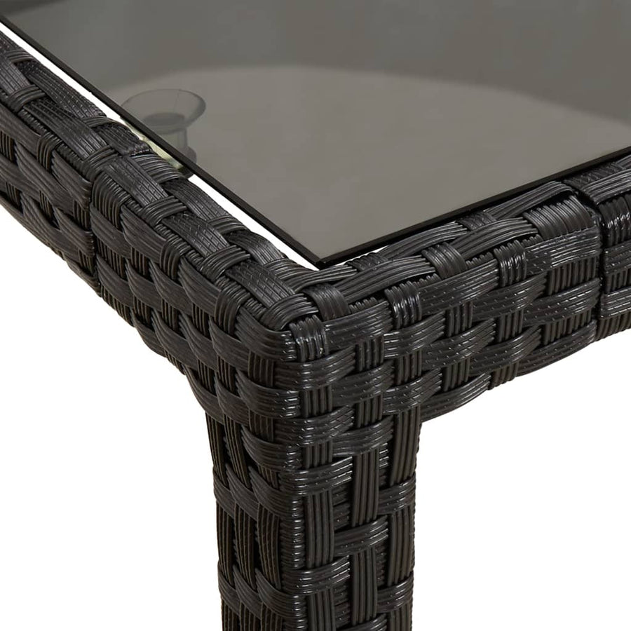 -Delige Tuinset Met Kussens Poly Rattan Zwart 7 150 cm tafellengte