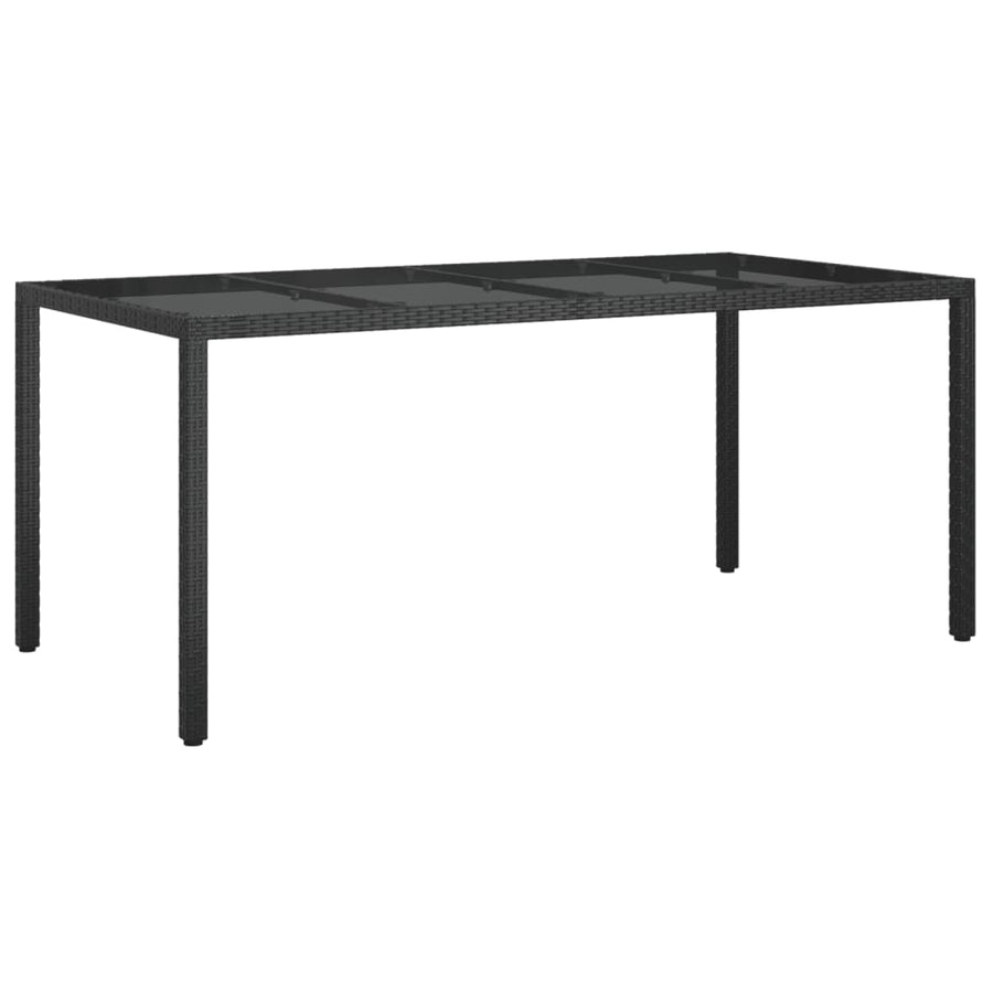 -Delige Tuinset Met Kussens Poly Rattan Zwart 7 190 cm tafellengte