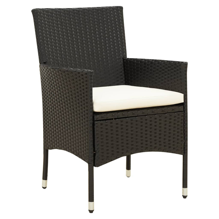 -Delige Tuinset Poly Rattan Zwart 9 190 cm tafellengte