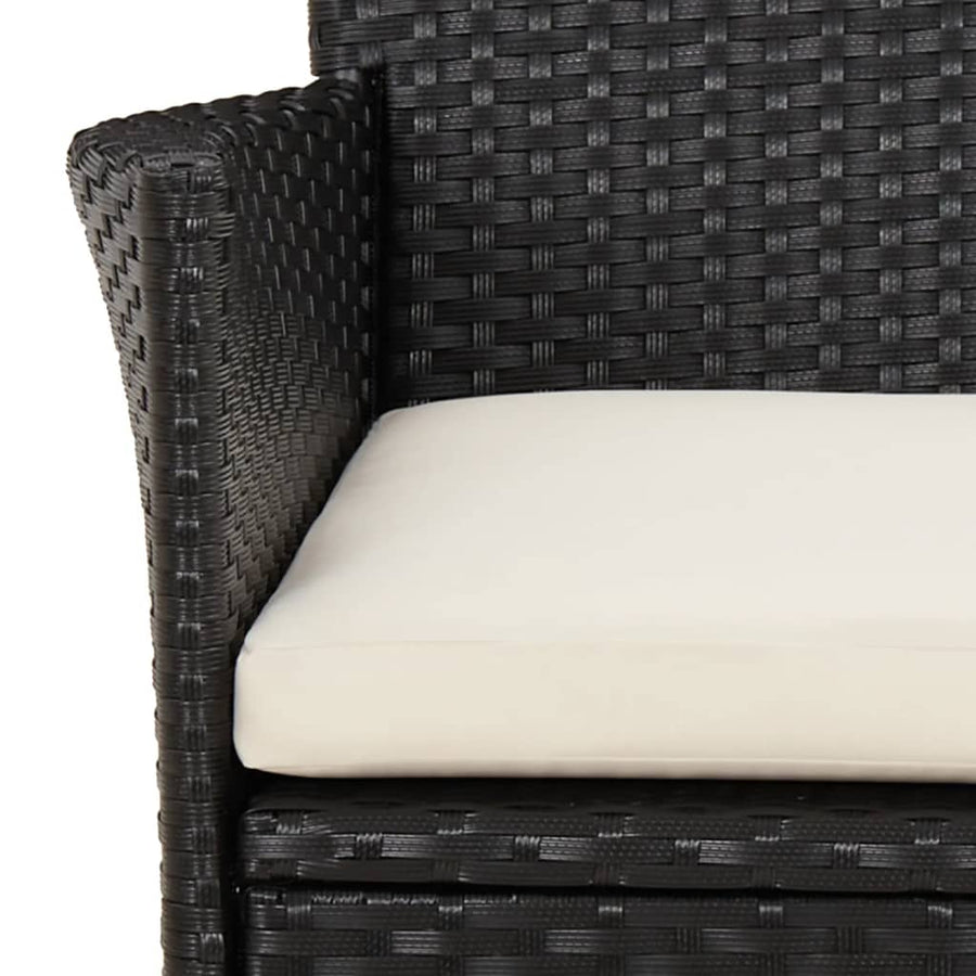 -Delige Tuinset Poly Rattan Zwart 9 250 cm tafellengte