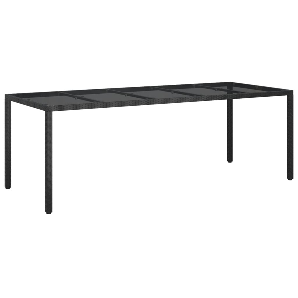 -Delige Tuinset Poly Rattan Zwart 9 250 cm tafellengte