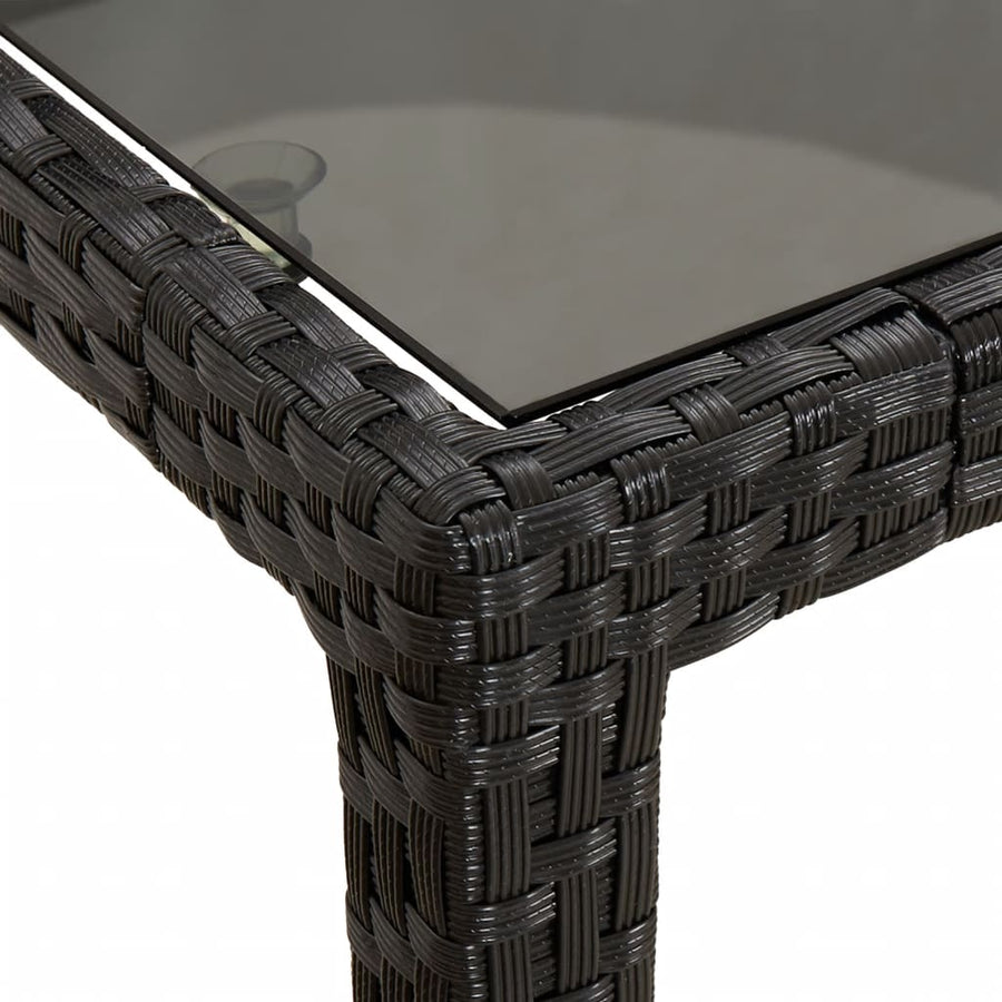 -Delige Tuinset Poly Rattan Zwart 9 250 cm tafellengte