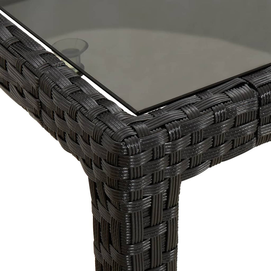 -Delige Tuinset Met Kussens Poly Rattan Zwart 11 250 cm tafellengte