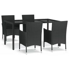 -Delige Tuinset Met Kussens Poly Rattan Zwart 5 150 cm tafellengte