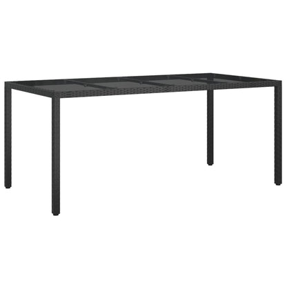 -Delige Tuinset Poly Rattan Zwart 9 190 cm tafellengte
