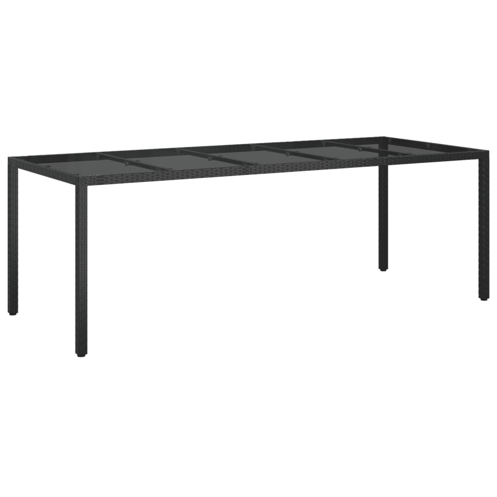 -Delige Tuinset Poly Rattan Zwart 9 250 cm tafellengte