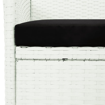 5-delige Tuinset met kussens poly rattan wit