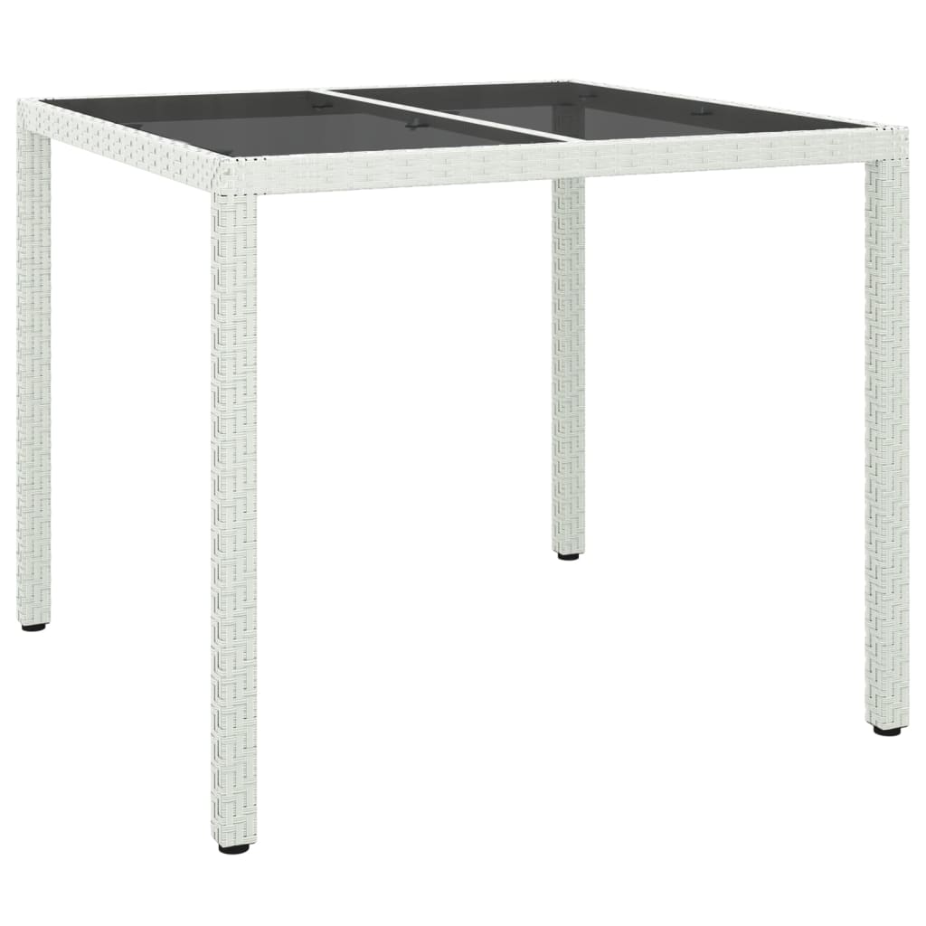 5-delige Tuinset met kussens poly rattan wit