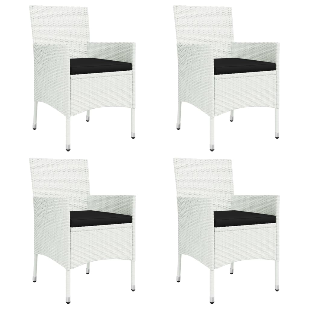 5-Delige Tuinset Met Kussens Poly Rattan Wit 4