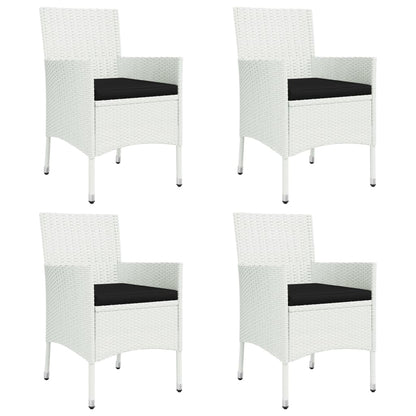 5-Delige Tuinset Met Kussens Poly Rattan Wit 4