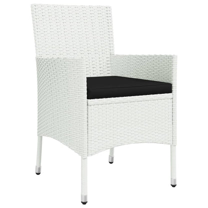 5-Delige Tuinset Met Kussens Poly Rattan Wit 4