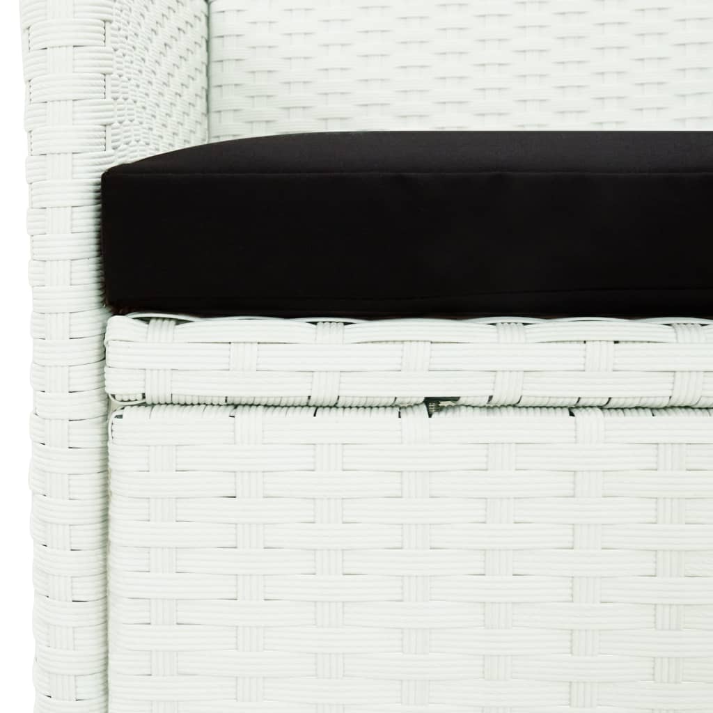 5-Delige Tuinset Met Kussens Poly Rattan Wit 4