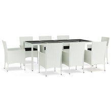 9-Delige Tuinset Met Kussens Poly Rattan Wit 8