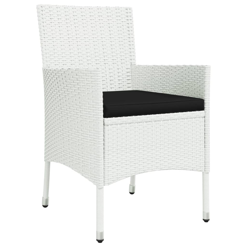 9-Delige Tuinset Met Kussens Poly Rattan Wit 8