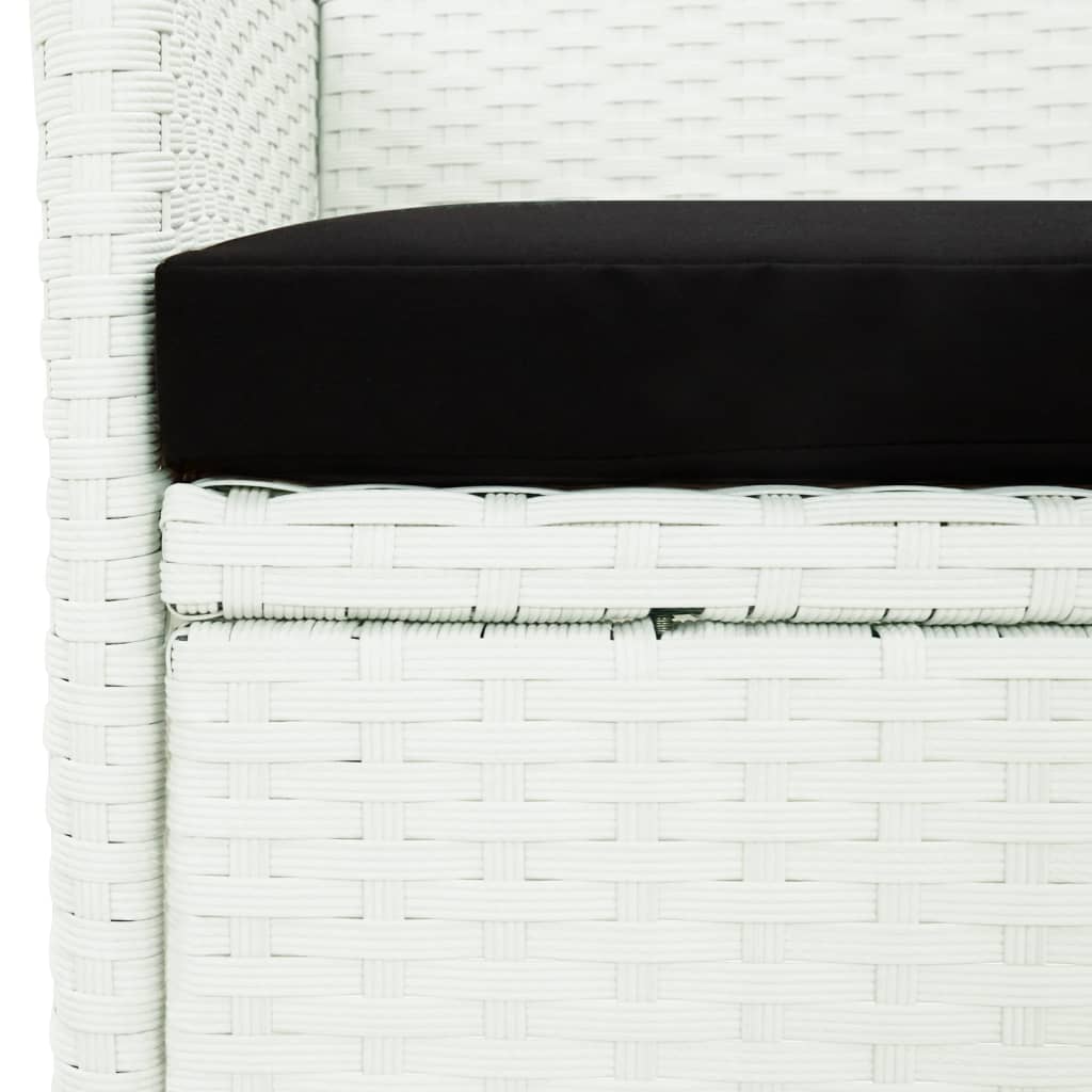 9-Delige Tuinset Met Kussens Poly Rattan Wit 8