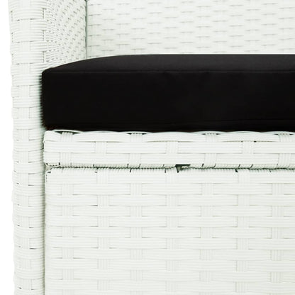 9-Delige Tuinset Met Kussens Poly Rattan Wit 8
