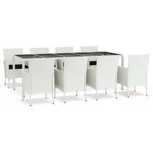 9-Delige Tuinset Met Kussens Poly Rattan Wit 8
