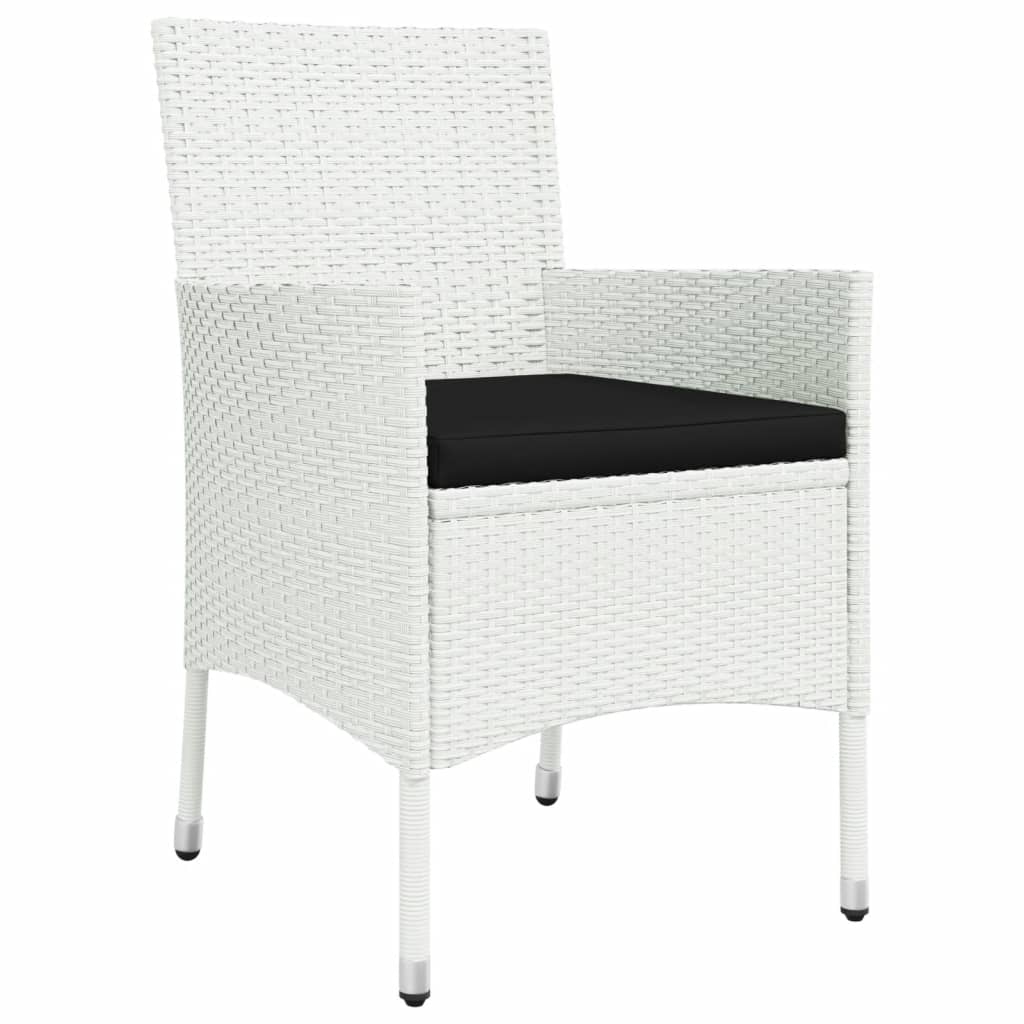 9-Delige Tuinset Met Kussens Poly Rattan Wit 8