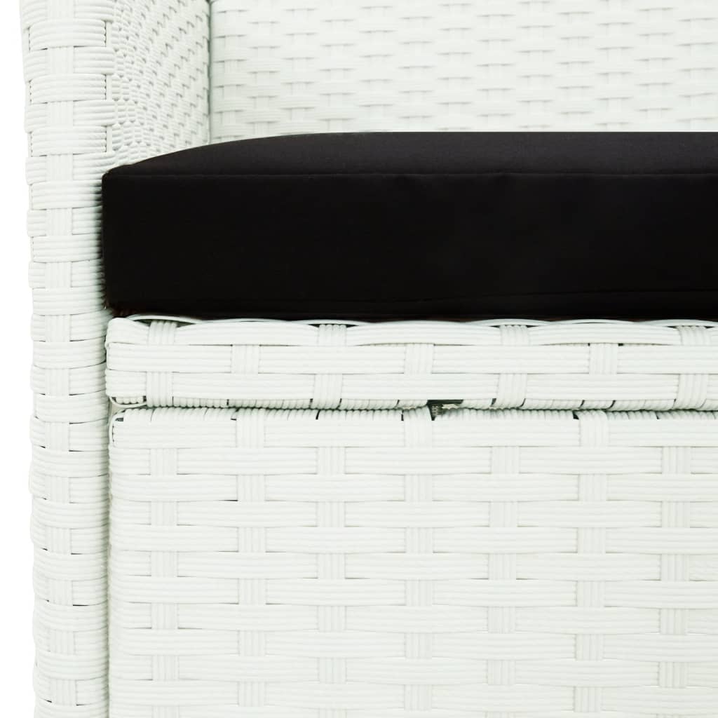 9-Delige Tuinset Met Kussens Poly Rattan Wit 8