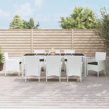 9-Delige Tuinset Met Kussens Poly Rattan Wit 8