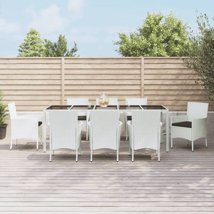9-Delige Tuinset Met Kussens Poly Rattan Wit 8