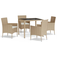 5-Delige Tuinset Met Kussens Poly Rattan Beige 4
