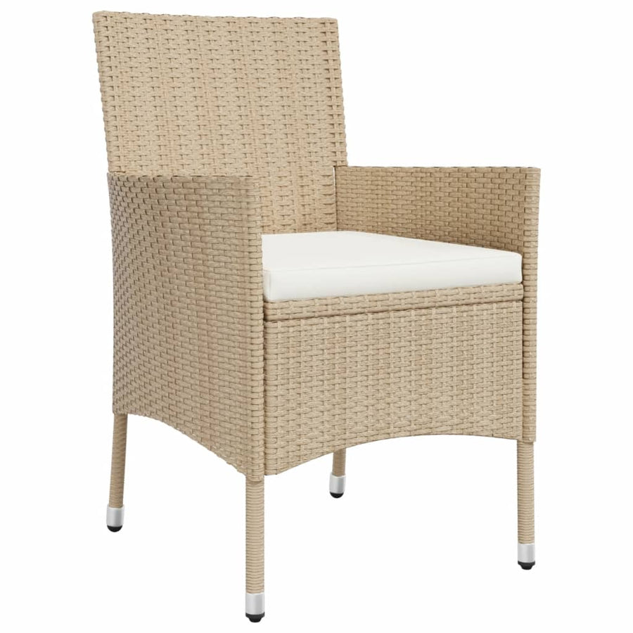 9-Delige Tuinset Met Kussens Poly Rattan Beige 8