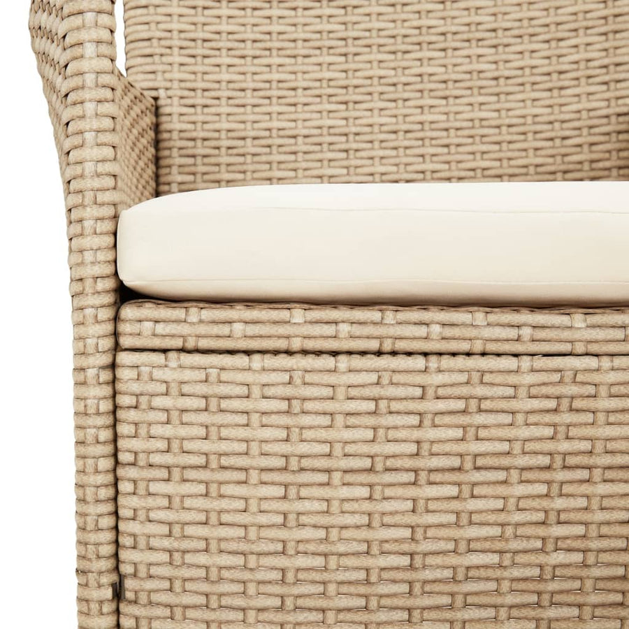 9-Delige Tuinset Met Kussens Poly Rattan Beige 8