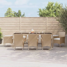 9-Delige Tuinset Met Kussens Poly Rattan Beige 8