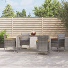 -Delige Tuinset Met Kussens Poly Rattan Grijs 5 150 cm tafellengte