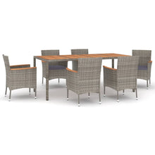7-Delige Tuinset Met Kussens Poly Rattan Grijs 6