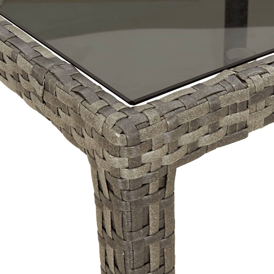 5-delige Tuinset met kussens poly rattan grijs