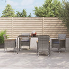 Tuinset 5-delig poly rattan grijs
