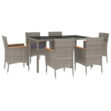 7-Delige Tuinset Met Kussens Poly Rattan Grijs 6