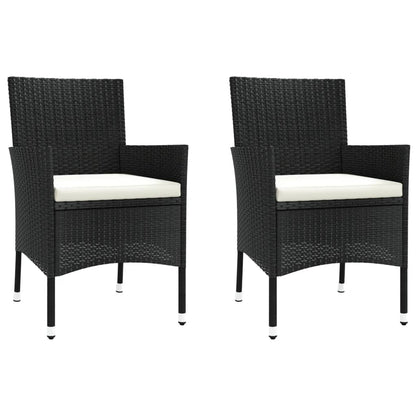 -Delige Tuinset Met Kussens Poly Rattan Zwart 3