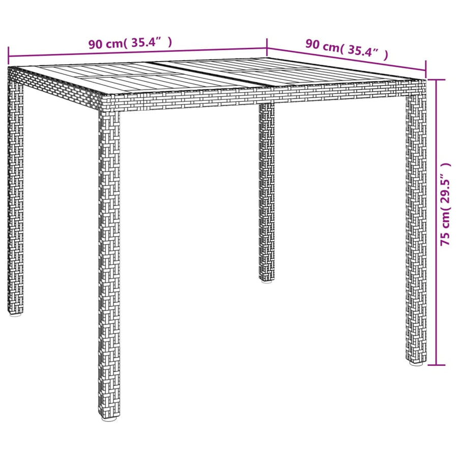 -Delige Tuinset Met Kussens Poly Rattan Zwart 3