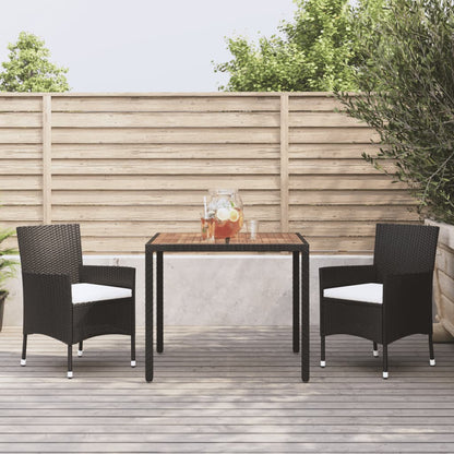 -Delige Tuinset Met Kussens Poly Rattan Zwart 3