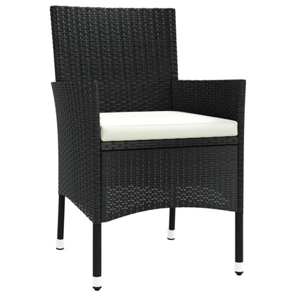 -Delige Tuinset Met Kussens Poly Rattan Zwart 5