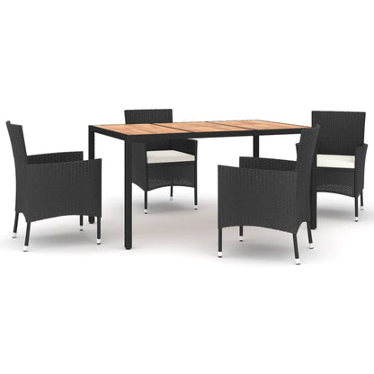 Tuinset Met Kussens Poly Rattan Zwart 5