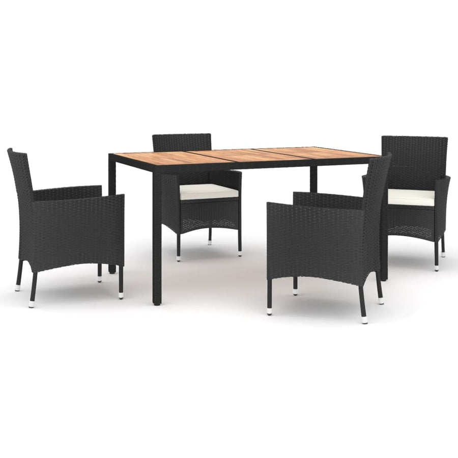 Tuinset Met Kussens Poly Rattan Zwart 5