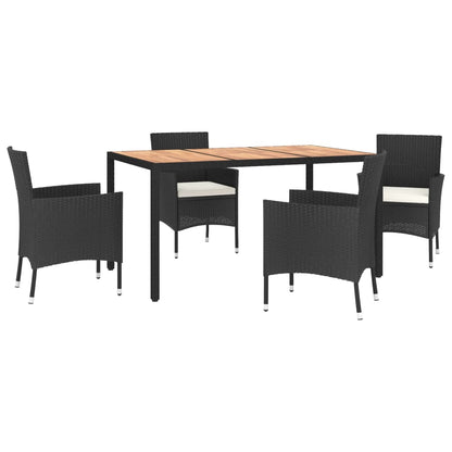 Tuinset Met Kussens Poly Rattan Zwart 5