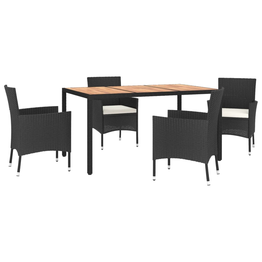 Tuinset Met Kussens Poly Rattan Zwart 5