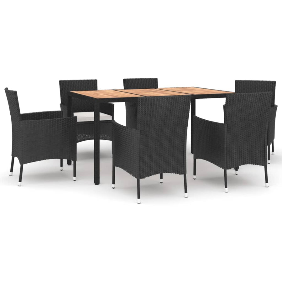 Tuinset Met Kussens Poly Rattan Zwart 7