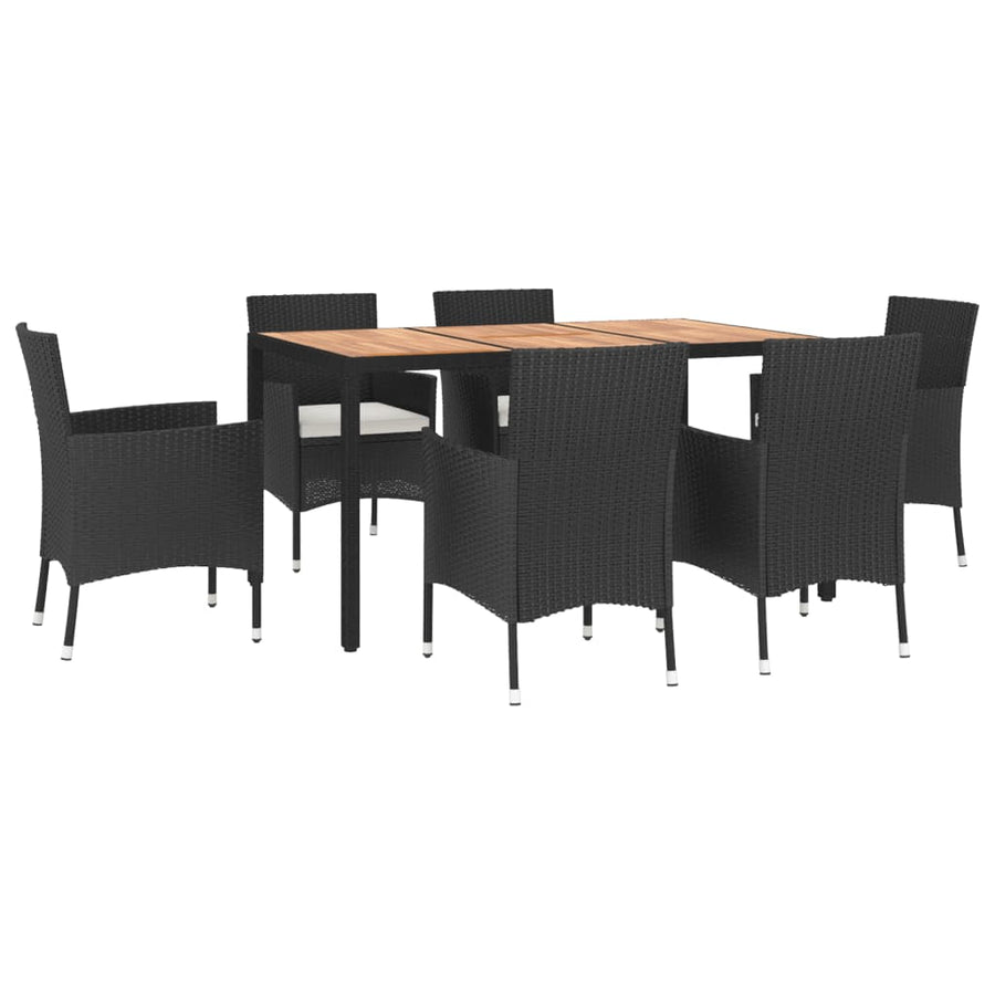 Tuinset Met Kussens Poly Rattan Zwart 7