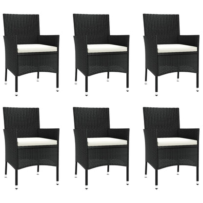 Tuinset Met Kussens Poly Rattan Zwart 7