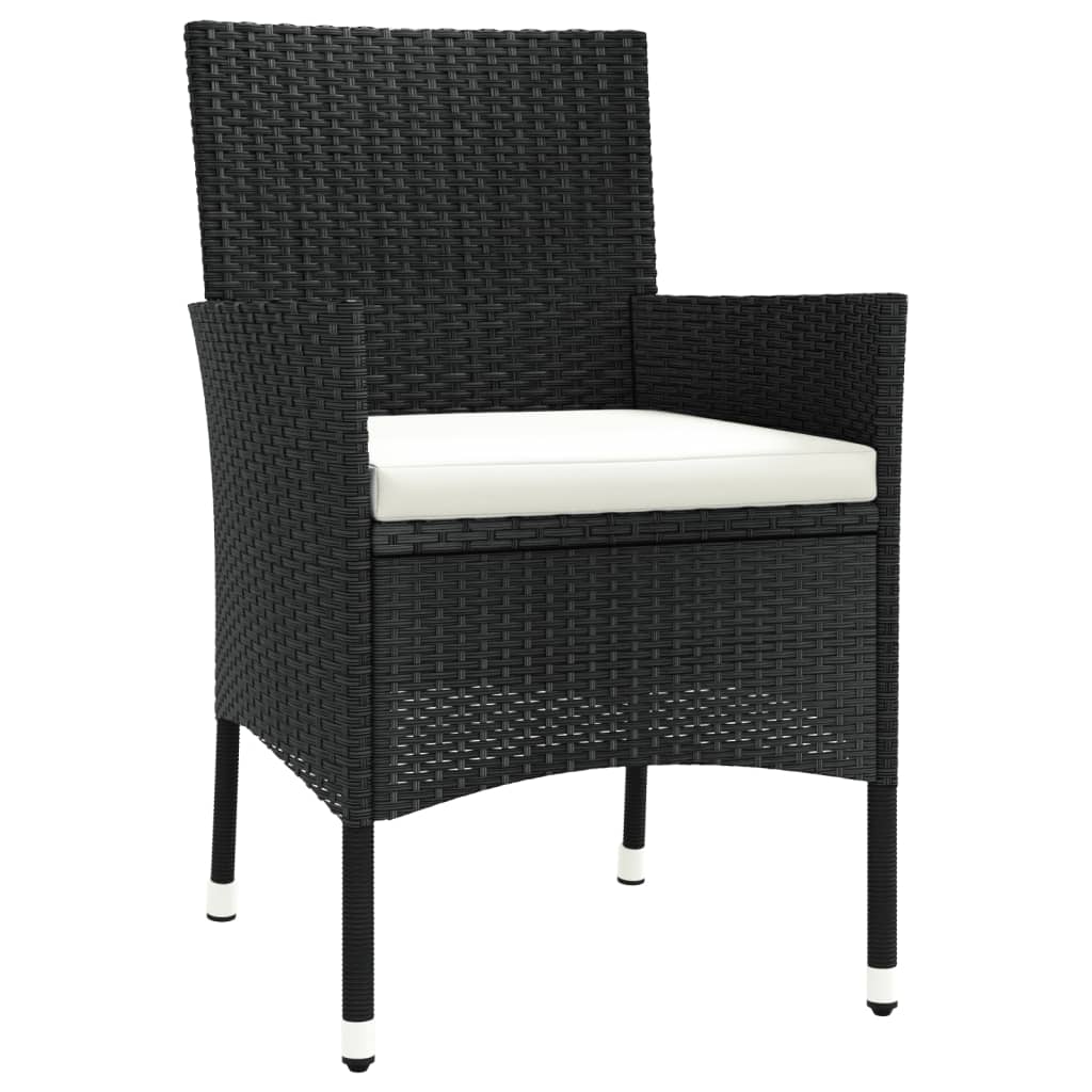 Tuinset Met Kussens Poly Rattan Zwart 7